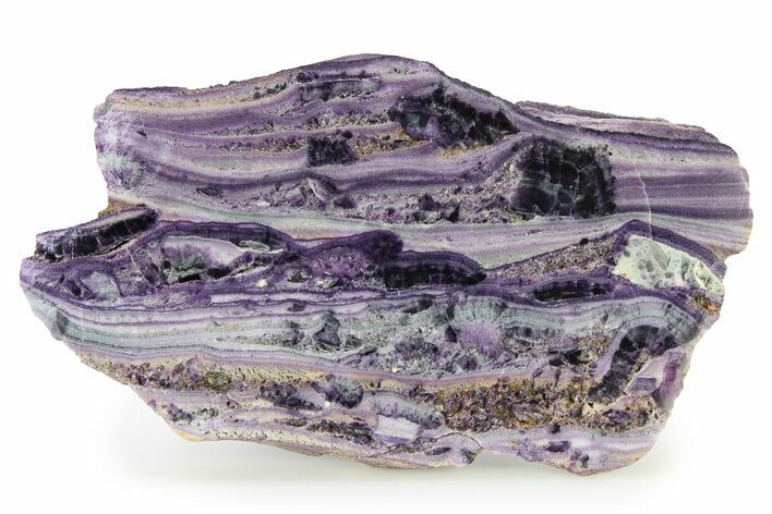 Polished Banded Purple Fluorite Slab - Nevada #322727